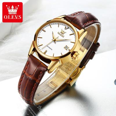 China Automatic Date 6629 OLEVS Ladies Watch Brands Luxury Women Waterproof Automatic Watch Chinese Mechanical Movement Leather Watches For Women for sale