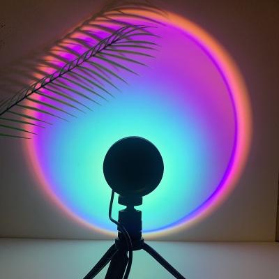 China 2021 Tripod New Product Sunset Projection Night Lights Live Broadcast Background Sun Projector Rainbow Lamp Decoration For Bedroom for sale