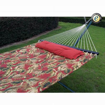 China NEW Modern Hammock Quilted Fabric With Heavy Duty Double Pillow Size Spreader Bar Hammock With Stand for sale