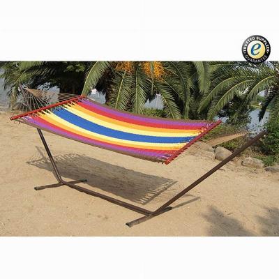 China Outdoor Hot Selling Furniture Rainbow Color Caribbean Hammock Nylon Mesh Swings Outdoor for sale