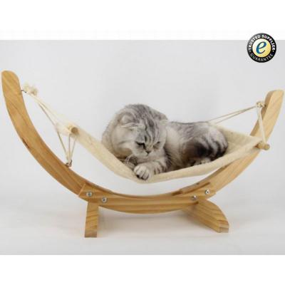 China Durable Cat Hammock For Pet Cat Hammock Sustainable Custom Wood With Stand for sale