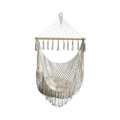 China New Durable Free Standing Hammock Chair With Lace Macrame Swing Patio Deck Yard Indoor Outdoor Home Garden for sale