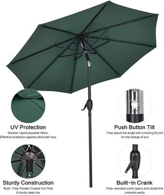 China Outdoor Garden Set 9ft Patio Umbrella Market Table Umbrella with Push Button Tilt and Crank for Garden, Lawn, Deck, Backyard& Pool for sale