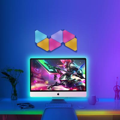 China Smart Home DIY Design RGB IC Modern Kit APP Control Triangle 12 Pcs Triangle Intelligence LED Magic Light Panel for sale