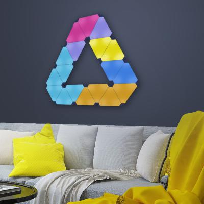 China Modern Smart Home DIY Light Music Sync Triangle Light Panel Works With Amazon Alexa And Google Assistant for sale