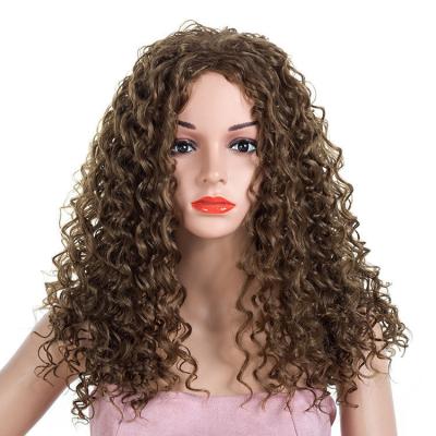 China European and American Water Wave Female Fluffy Small African Drawstring Wig Deep Wave Wig for sale