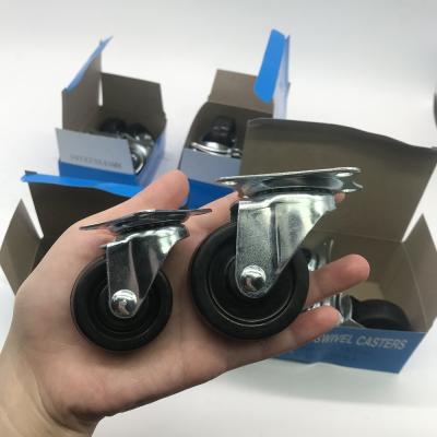 China Industrial PIVOT Factory Price Box Racing 1.5 Inch 38mm Swivel Rubber Caster Wheel for sale