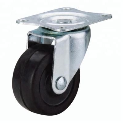 中国 2 Inch Single Bearing Mini Rubber Castor Furniture Swivel For Furniture 販売のため