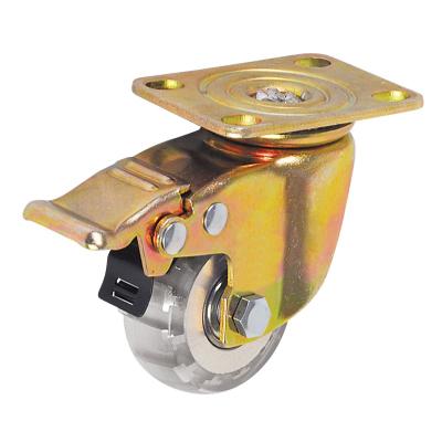 Κίνα Cast Iron PU 2 Inch Small PU Aluminum Clear Swivel Brake Total Caster προς πώληση