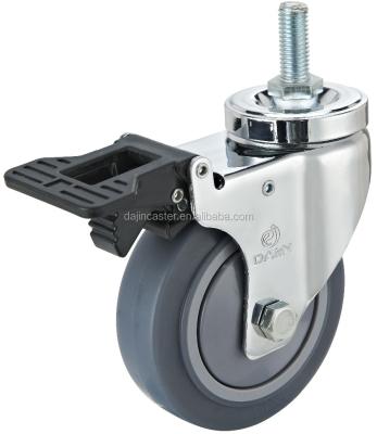 China 125mm Flat Casters Freewheels For Trolleys With Ball Bearing 125mm Tread Width zu verkaufen