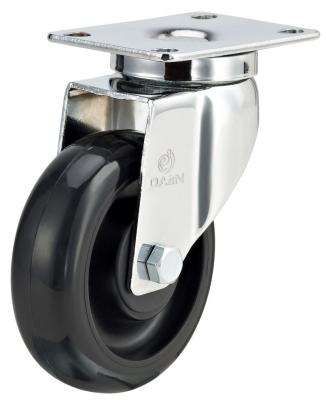 Cina ESD Low Price PU Swivel Plate ESD Caster Wheel Double ESD Black Galvanized PU 90-130KGS Days 3/4/5 Inch 20 32mm Ball Bearing in vendita