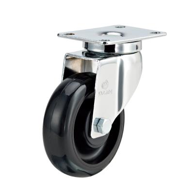 Chine Industrial Building Material Stores ESD PU Caster Wheels Zinc Chrome and Black à vendre