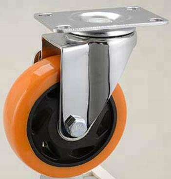 China PIVOT 4 Inch Medium Duty Industrial Swivel PVC Caster Orange Wheel en venta