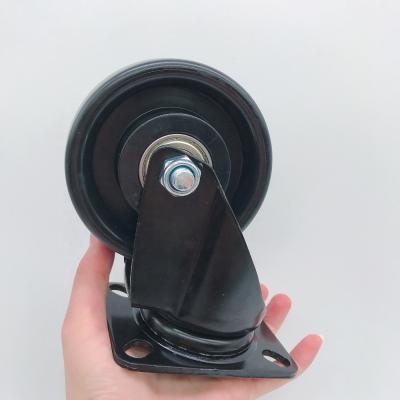 Κίνα PIVOT 4inch 100mm * 35mm Double Ball Bearing Heavy Duty Hand Trolley Wheel Black Nylon Caster Swivel προς πώληση