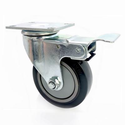 中国 Swivel With Brake Best Price 100kg Loading Capacity PU Caster 販売のため