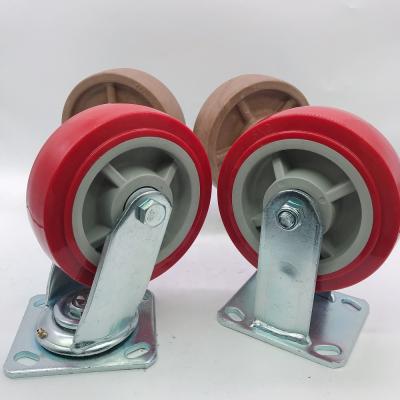 China 6 Inch Rigid Industrial Heavy Duty PU Caster Wheel Polyurethane Material zu verkaufen