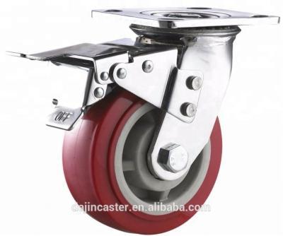 China Top Quality Manufacturer Caster Agility, Shock Absorbing And Durability Industry Swivel With Brake And Straight Locking Heavy Duty Caster à venda