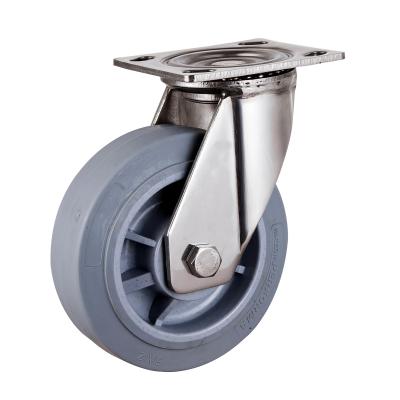 China Rustproof Industrial Hotels TPR Heavy Duty Stainless Steel Caster Wheels for sale