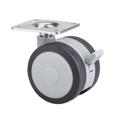 China Traditional ECO TPR Plate 3 Medical Furniture Casters Friendly Top 87mm Inch 51mm*41mm 65mm*55mm 61.4mm 50kg 72mm Top Plate With Brake à venda