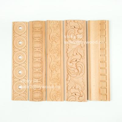 China Home Decoration Carving Wood Design Moldings Decorative Home Birch Solid Wood Molding for sale