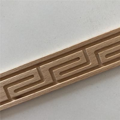 China Modern Decorative Column Molding Carved Decorative Wooden Empty Greek Key Moldings Beech Furniture Wood Trim for sale