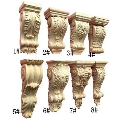 China Craft Solid Wood Decorative Carved Wooden Floral Roman Brace for sale