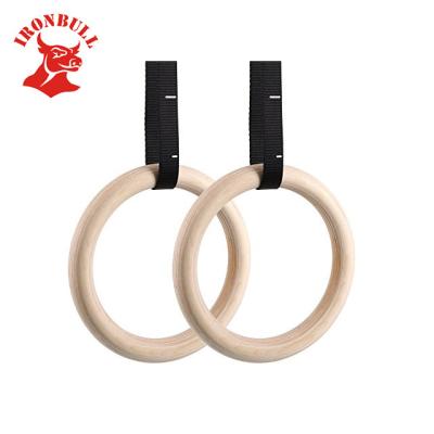 China Exercise Arms Hot Sales Custom Wooden Gym Ring With Flexible Loops for sale