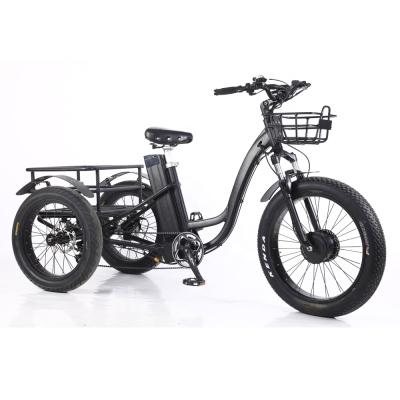 China Big Wheel 3 Wheel Adult Electric Aluminum Alloy Tricycle Bike 500W Electric Tricycle With Li-ion Battery for sale