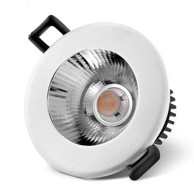 China Modern 1-10V Dimmable 5 Year Warranty Recessed Lamp 12W IP54 COB Warm LED Down Ceiling Light Black White for sale