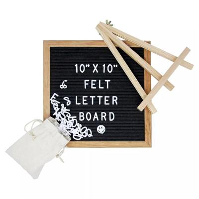 China China 10x10 Inch Oak Wood Letter Board Changeable Sign Craft For Business Anniversary Gifts for sale