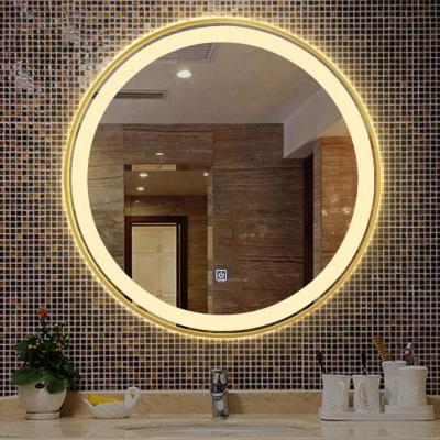 China Round Lighted Hotel Home LED Lights Travel Makeup Mirror Light With For Bathroom for sale