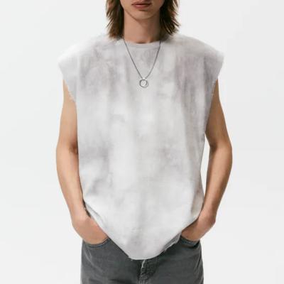 China Direct Round Neck Anti-wrinkle Factory Sale T-shirt Men's Round Neck Shirt Men's 100% Cotton Tie Dye Sleeveless T-shirt for sale