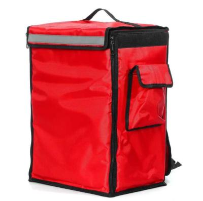 China Large Meal Delivery Portable Red Takeout Lunch Bag Insulated Backpack Style Insulated Food Foldable Pizza Insulation Bag for sale