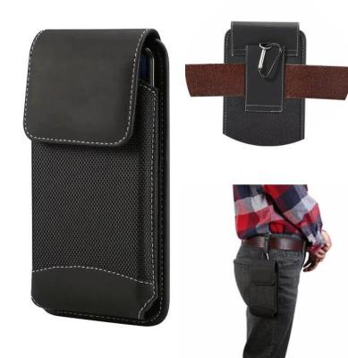 China Vertical Loop Men's Velcro Cover Flip Flip Bag Polyester Cell Phone Waist Bag Wear Belt Oxford Cloth Waist Holster for sale