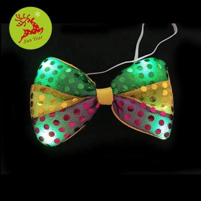 China Mardi Gras Fast Flashing Gift Led Bow Tie Flashing Light Up Bowties for sale