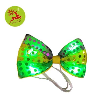 China Holiday Decorations Mardi Gras Event Party LED Decorations Light Up Bowties Glow Bow Tie Flashing Pajaritas for sale