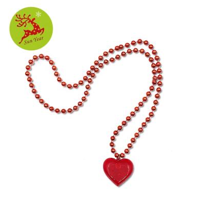 China Fast Flashing Gift LED Raise Light Heart Shaped Pendant with Pearl Necklace for sale