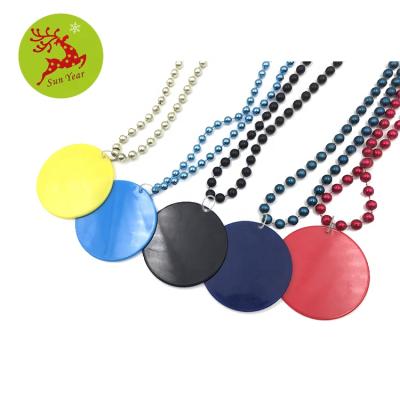 China Other Wholesale Custom Plastic Medallion Bead Necklace For Mardi Gras for sale