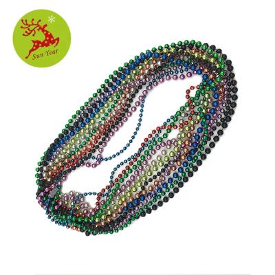 China Custom Plastic Mardi Gras Bead Plastic Necklace For Party Decoration for sale