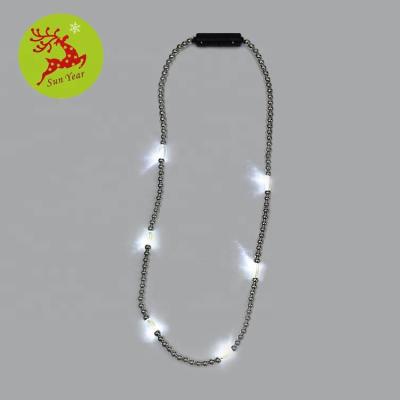 China Fast/Slow/Steady Multicolor Light Led Mardi Gras Bead Necklace For Gift for sale