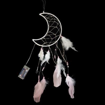 China Hot Sale Home Decorations LED Dream Catcher Big Moon And Star Handmade Dream Big Catchers for sale