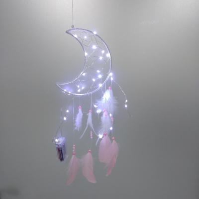 China Large LED Dream Catcher LED Feather Fashionable Home Decorations Beauty Handmade Unicorn Dreamcatchers for sale