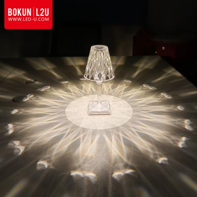 China Italian Modern Coffee Table Lamp Doree Cristal LED Night Vacuum LED Desk Light USB Mini Hotel Wireless Fashion Restaurant BOKUN for sale