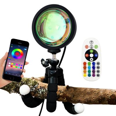 China Modern BOKUN Led Atmosphere App Control Halo Lamp 16 Colors Sunset Projection Lamp Light With Tripod for sale