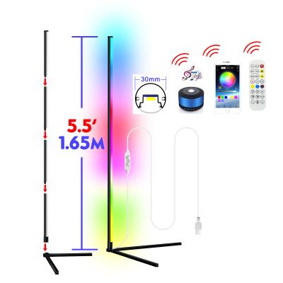 China BOKUN Decor Music LED RGB Floor Lamp Standing Simple Modern App Floor Lamp Corner Remote Button for sale