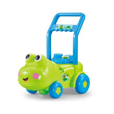 China Newest Lovely Cheap Plastic Frog Shape Handle Baby Walker Car HN927828 for sale