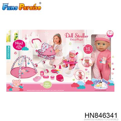 China With IC 14 in 1 doll accessories set role play toys doll for girl HN846341 for sale