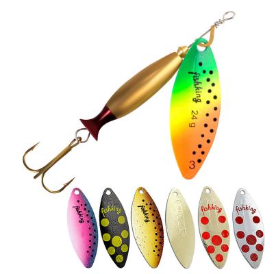 China FISHKING-LiuYe Wholesale Ready Boat Fishing Lures Metal Brass Baits High Quality Trout Fishing Spinner Spoon Fishing Lures for sale