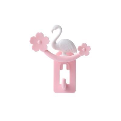 China Multifunctional New Arrival Customized Flamingo Self Adhesive Hook Modern Helper Hook for sale