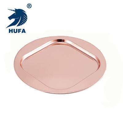 China Hot Selling Disposable 12 Inch Stainless Steel Charger Dish Tray Round Kitchen Serving Stainless Steel Tray For Restaurant for sale